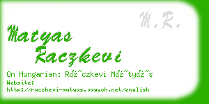 matyas raczkevi business card